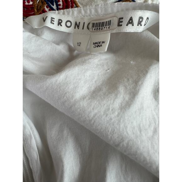 Veronica Beard White Peasant Top SIZE 12 Milkmaid Cottage Cotton Designer $348 - Picture 7 of 7